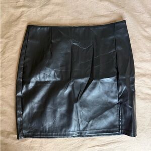 Black Leather Mini Skirt